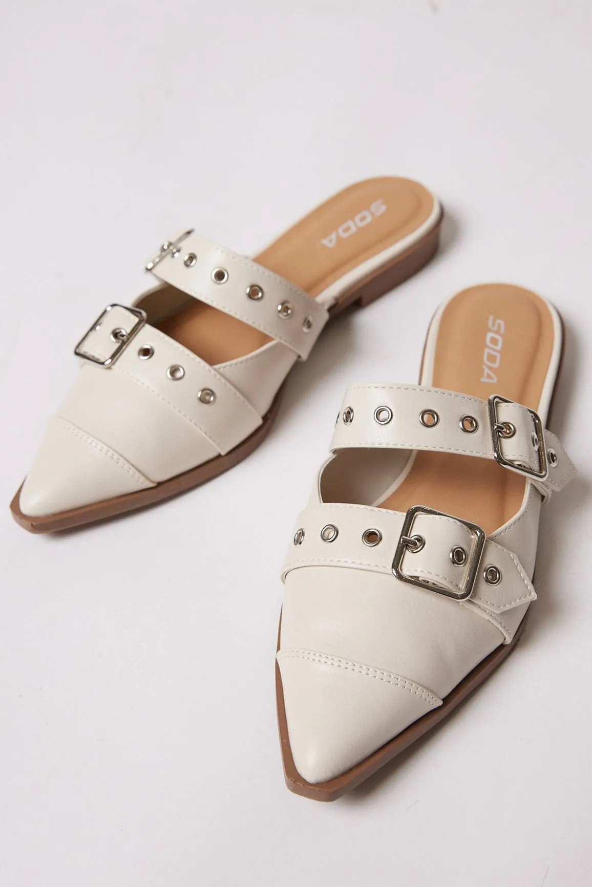 Caitlyn Double Buckle Ballerina Flat