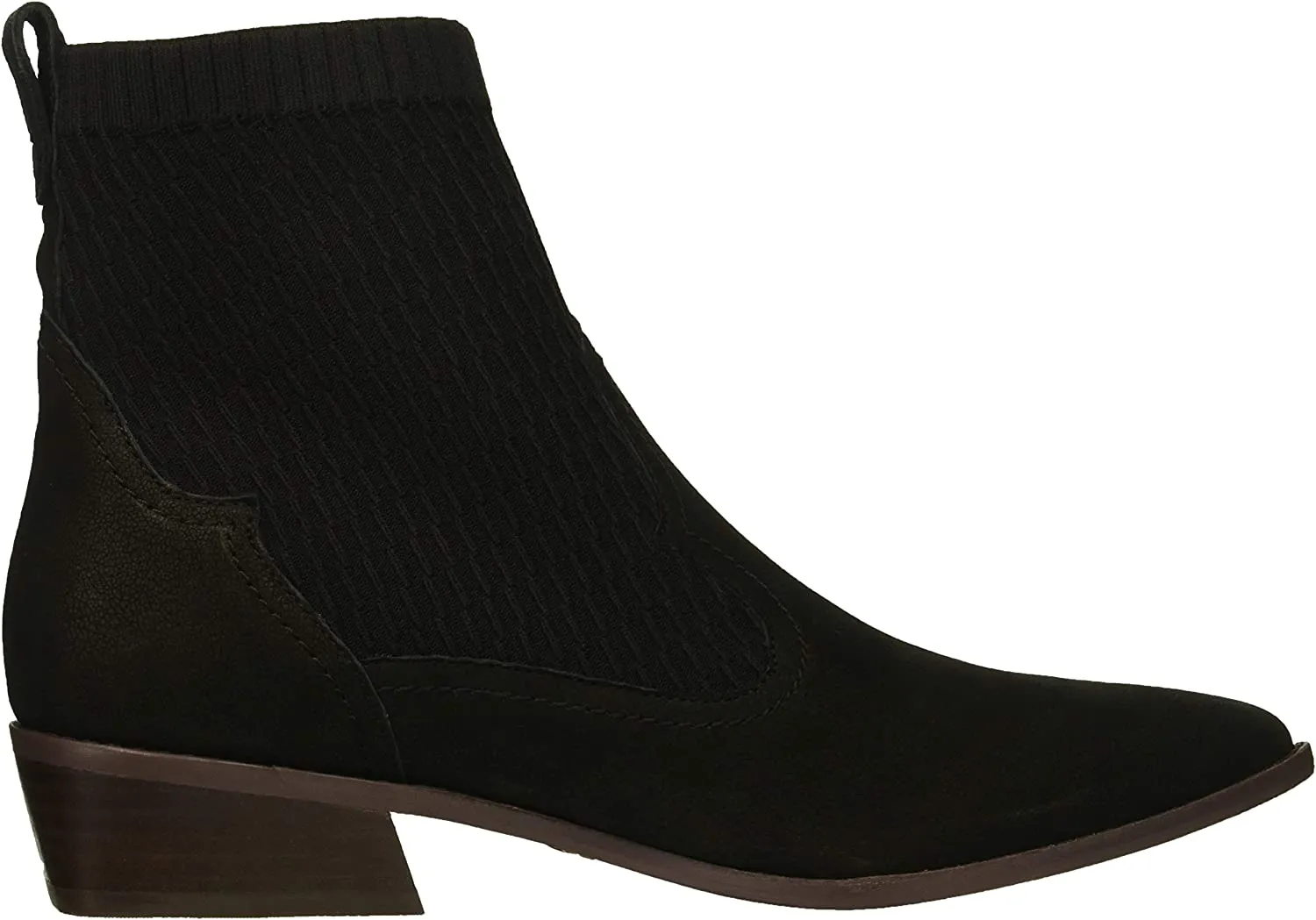 Cecelia New York Tomas Black Leather Stacked Heel Pull On Fashion Ankle Boots