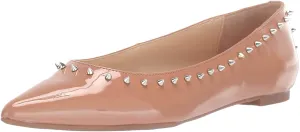 Circus By Sam Edelman Rivers Pointed Toe Ballet Flat Nude Patent Spiked Flats