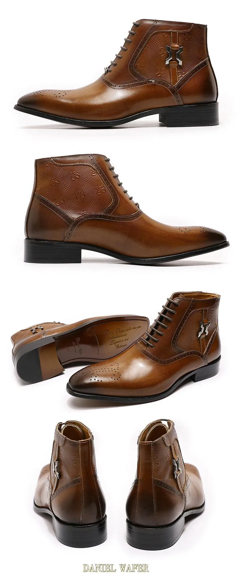 DW Men's Genuine Leather Lace Up Boots