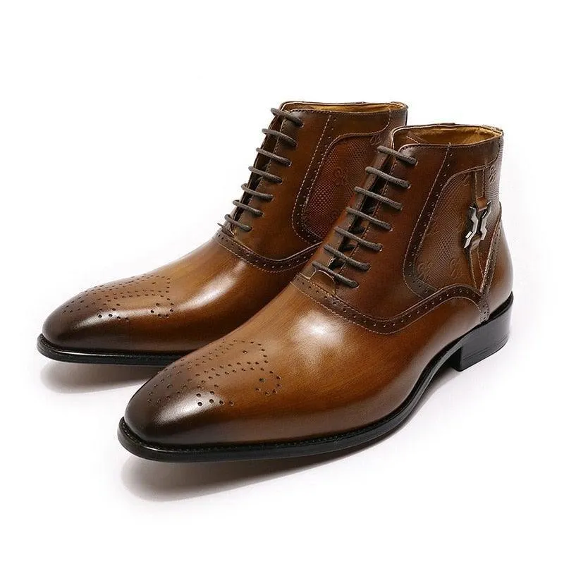 DW Men's Genuine Leather Lace Up Boots