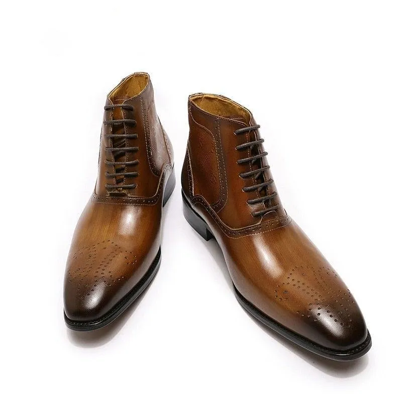DW Men's Genuine Leather Lace Up Boots