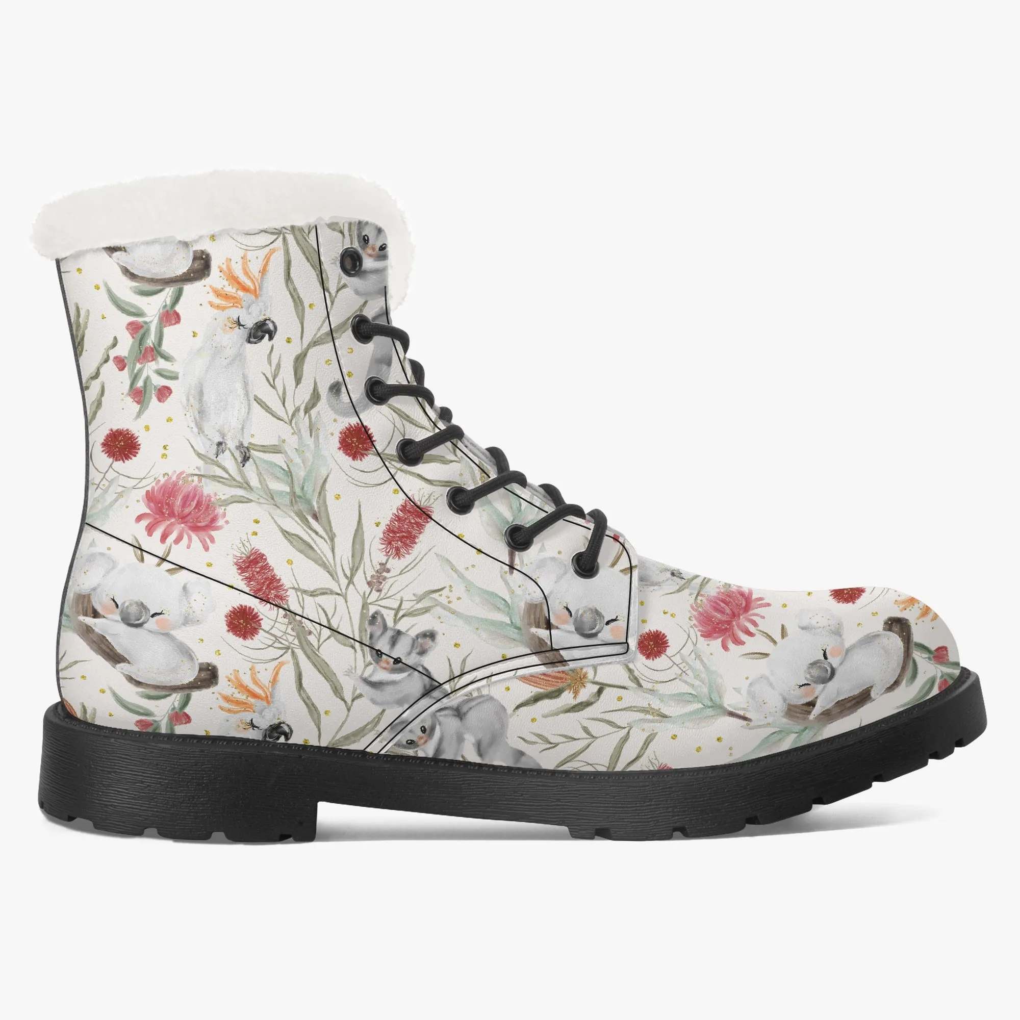 Faux Fur Leather Boots Australian Animals