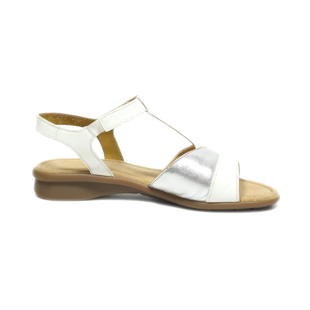 Gabor Flat Sandals Leather White Colour For Women