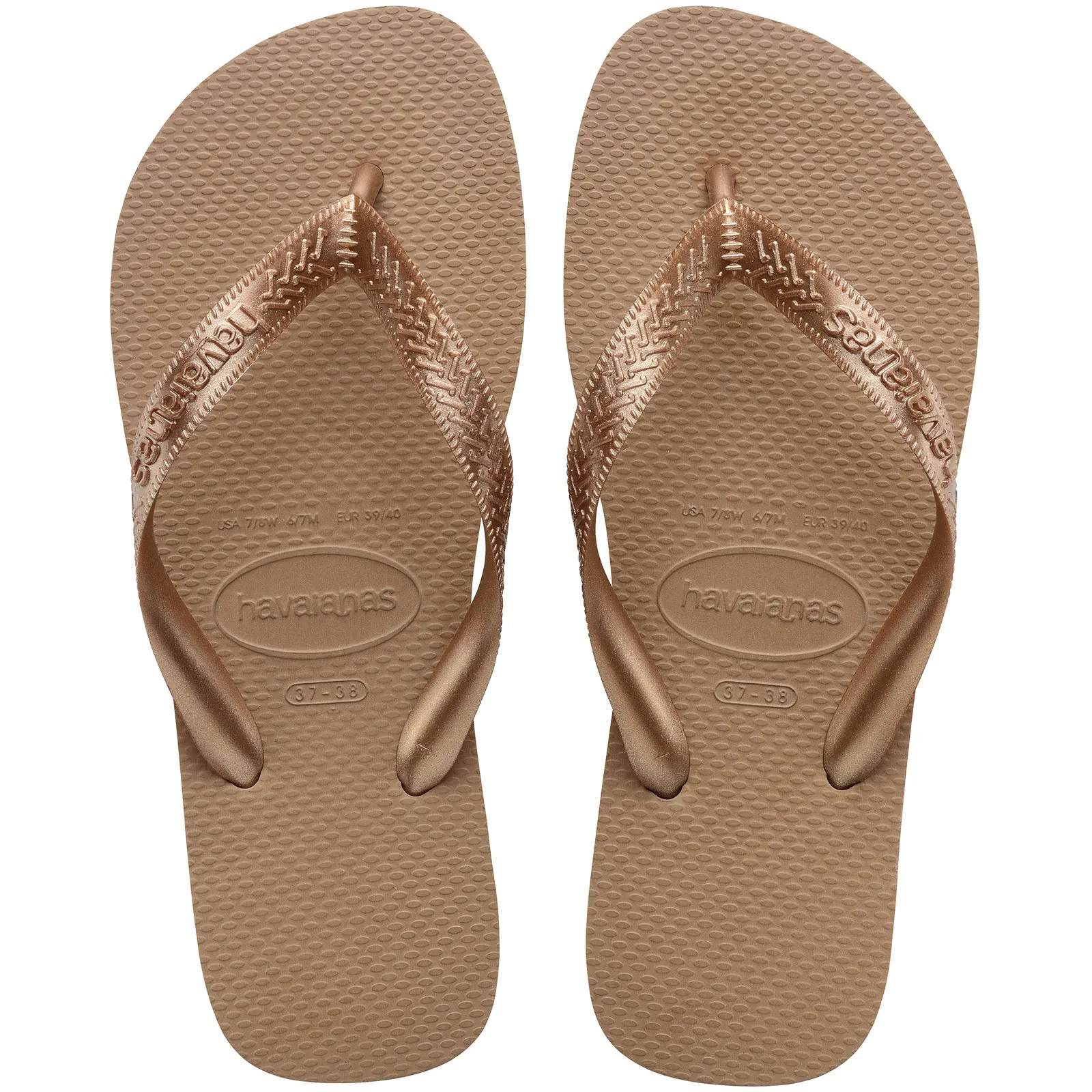 Havaianas Womens Top Tiras Metallic Flip Flops
