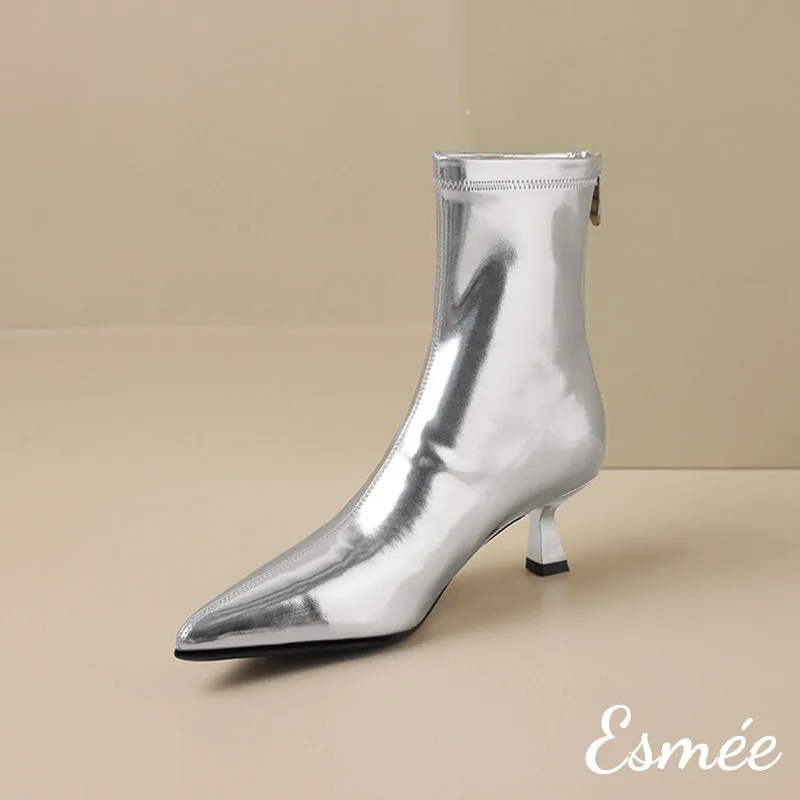 Leather Ankle Boots with Stiletto