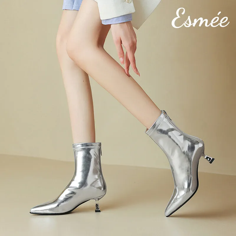 Leather Ankle Boots with Stiletto
