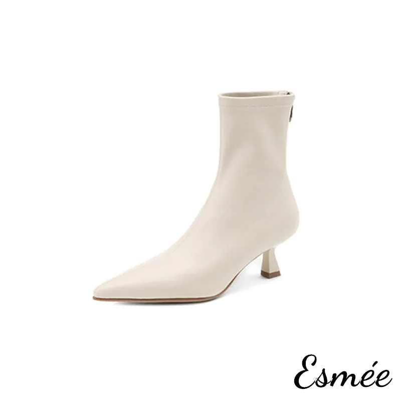 Leather Ankle Boots with Stiletto