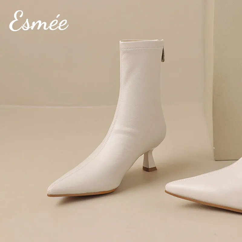 Leather Ankle Boots with Stiletto