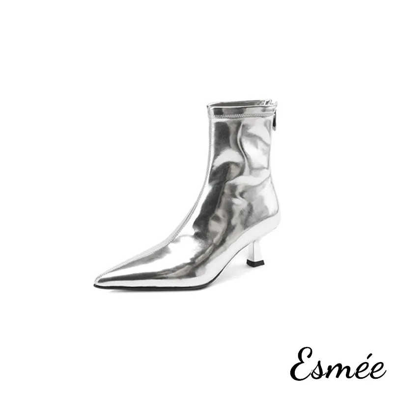 Leather Ankle Boots with Stiletto