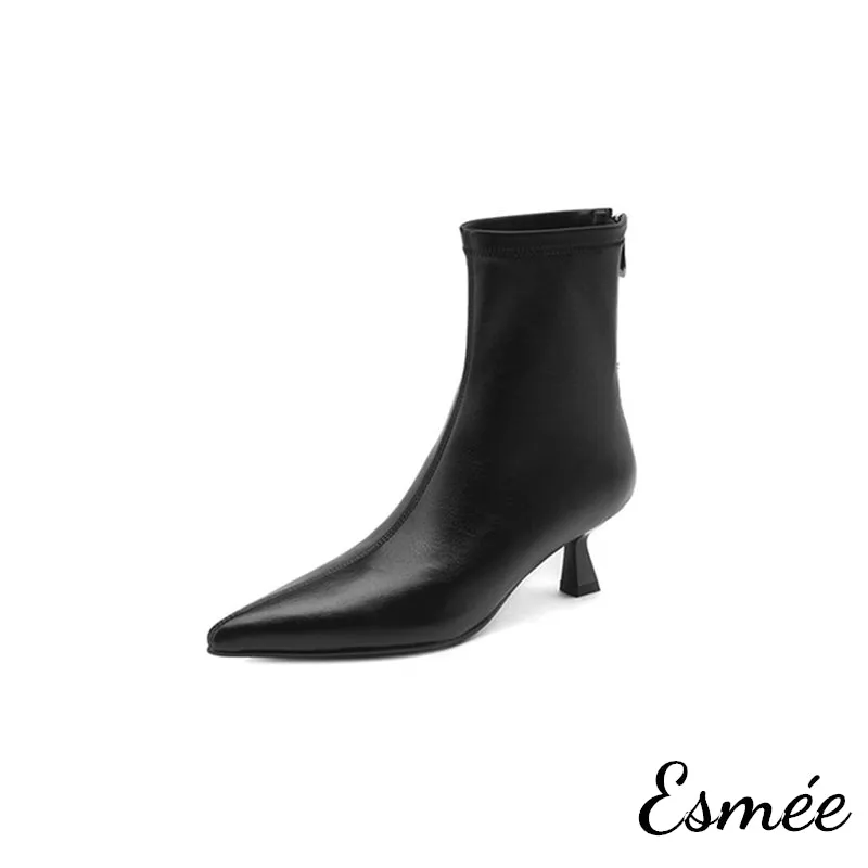 Leather Ankle Boots with Stiletto