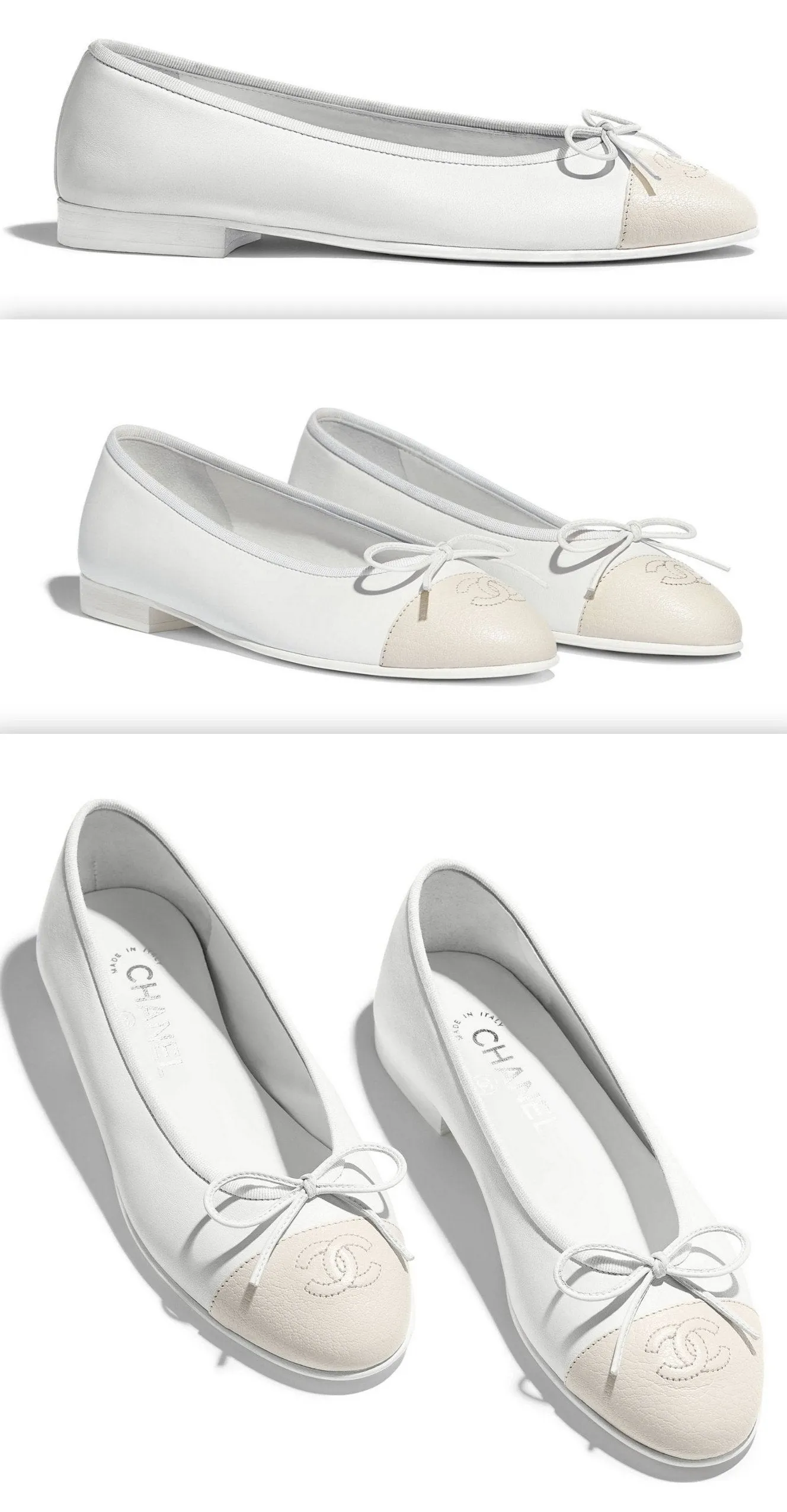 Logo Lambskin & Goatskin Ballerina Flats