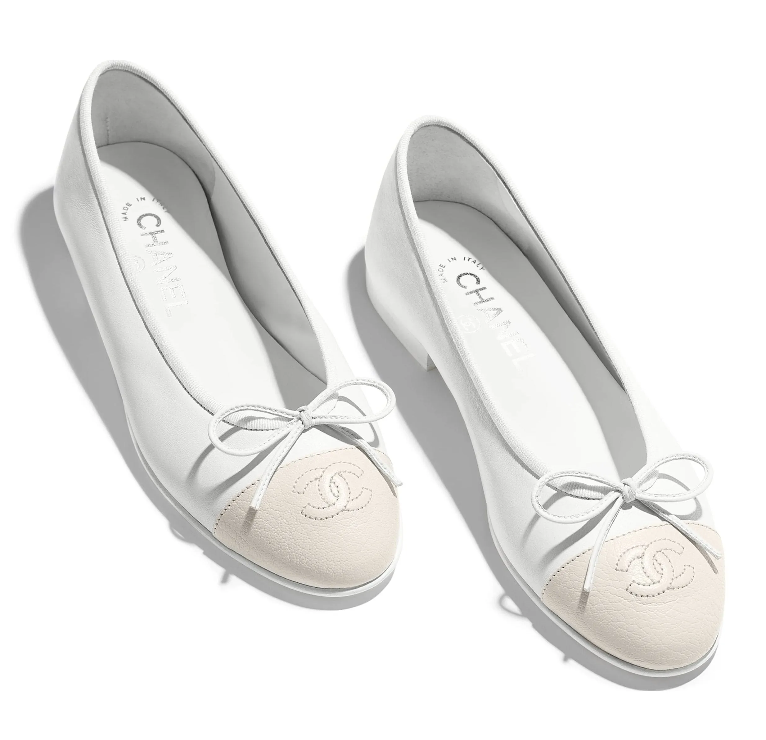 Logo Lambskin & Goatskin Ballerina Flats