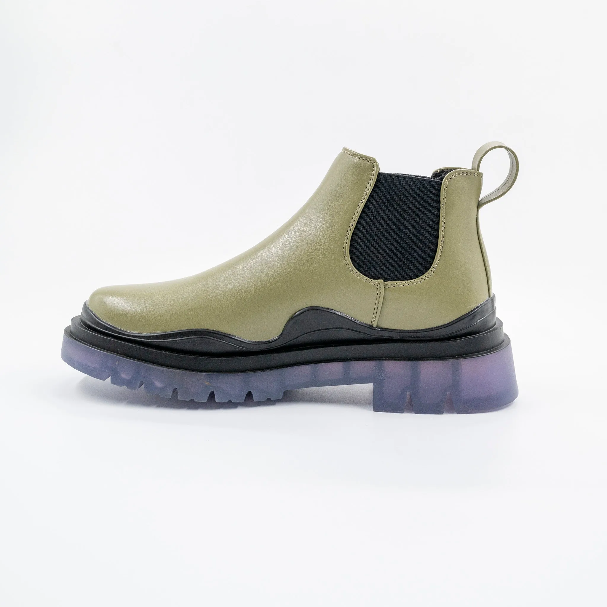 Myth Green Chunky Sole Chelsea Boots