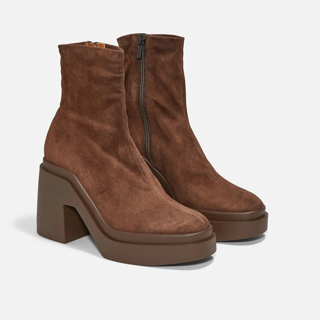 NINA, suede brown || OUTLET