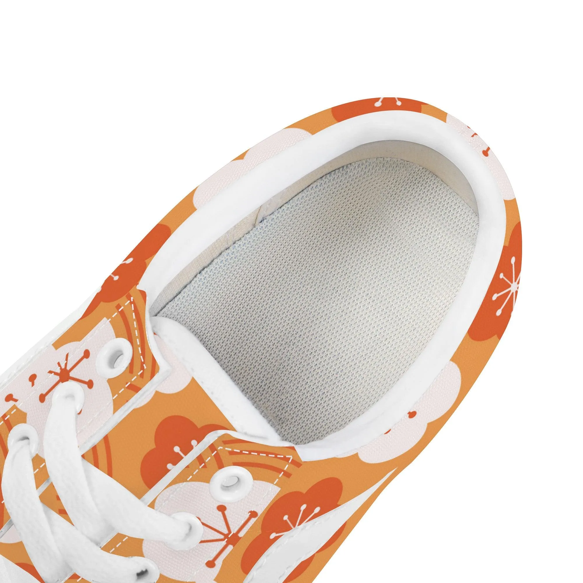 Orange Low Top Flat Sneaker
