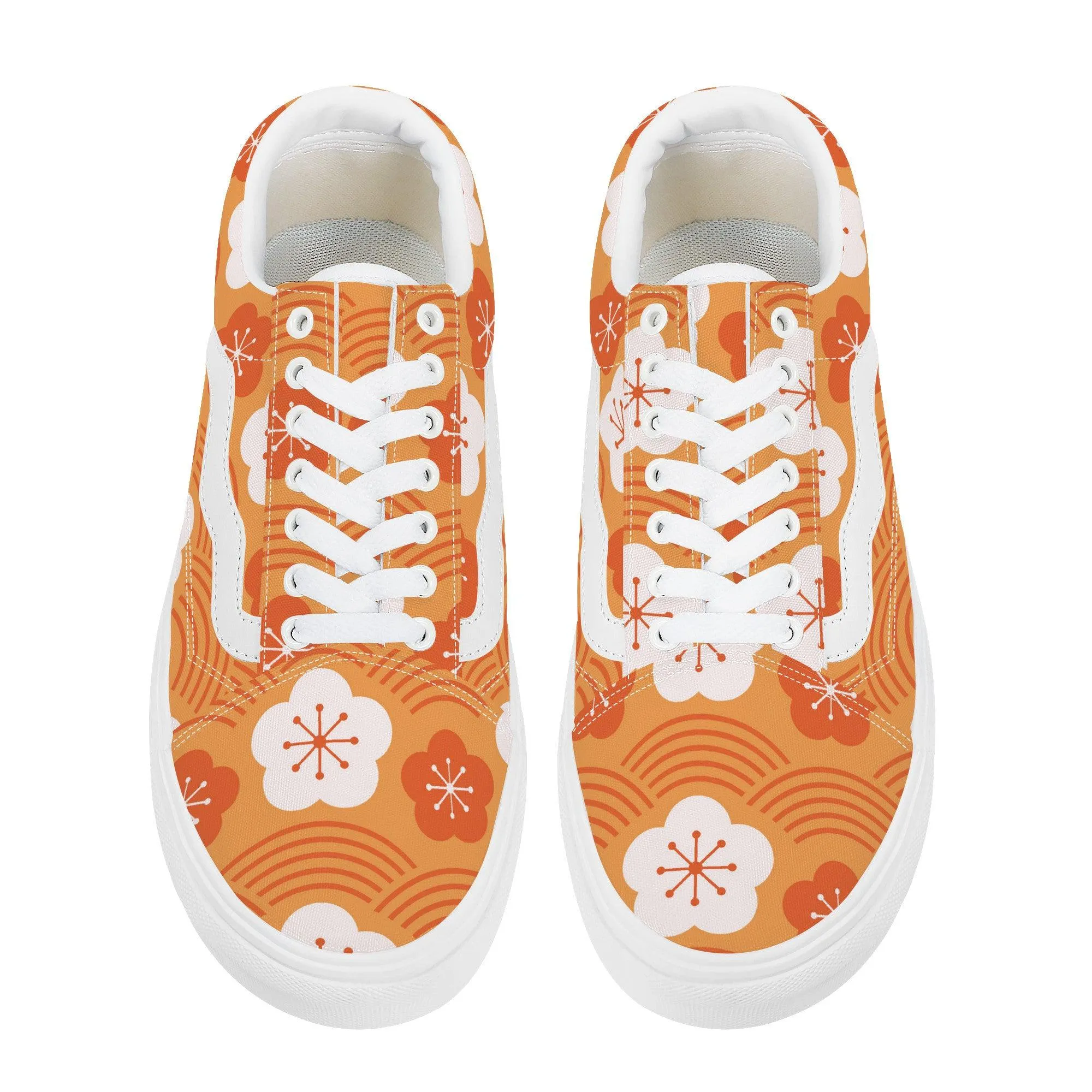 Orange Low Top Flat Sneaker