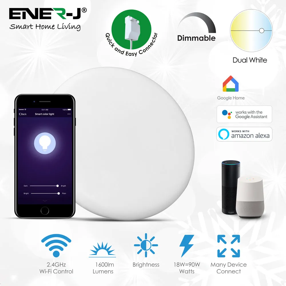 Pack of 2 Smart Wi-Fi 18W Frameless Colour Changing LED Downlight