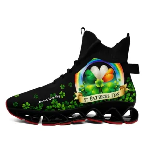 Personalized Four-Leaf Lucky Sneakers – Custom St. Paddy’s Day Gym Shoes, Breathable Unisex Shoes