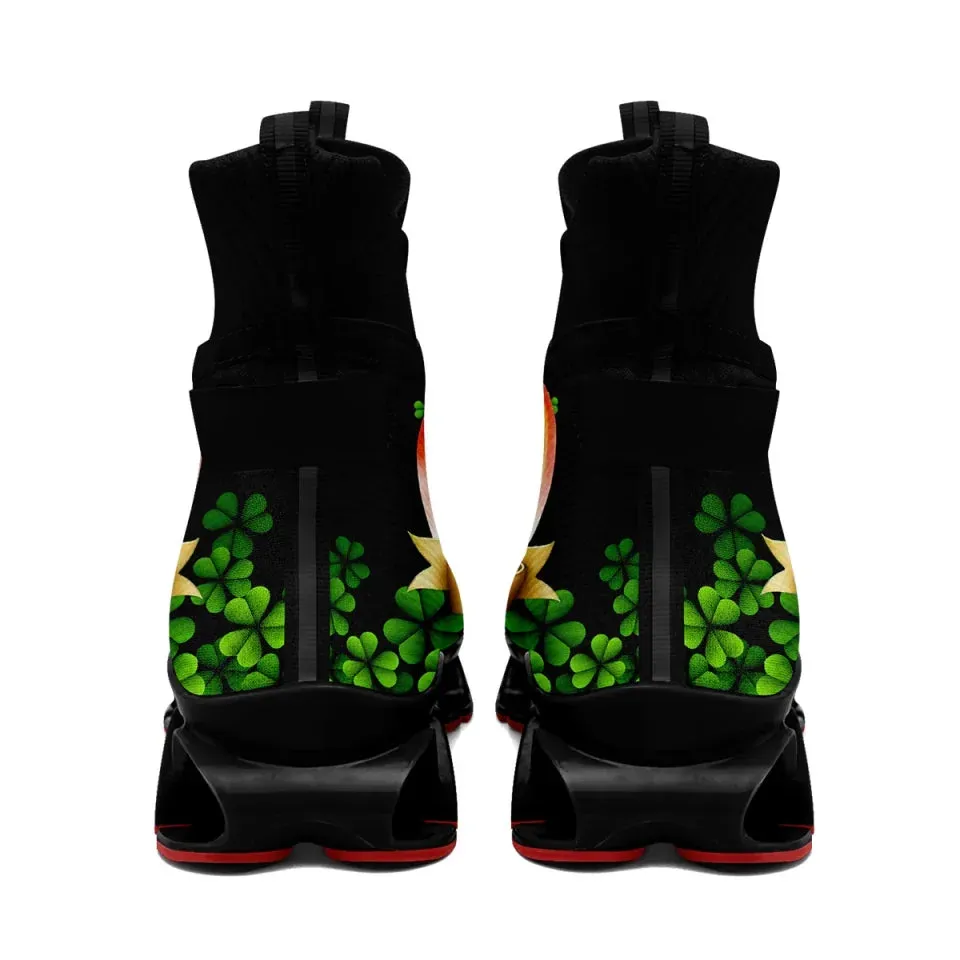 Personalized Four-Leaf Lucky Sneakers – Custom St. Paddy’s Day Gym Shoes, Breathable Unisex Shoes