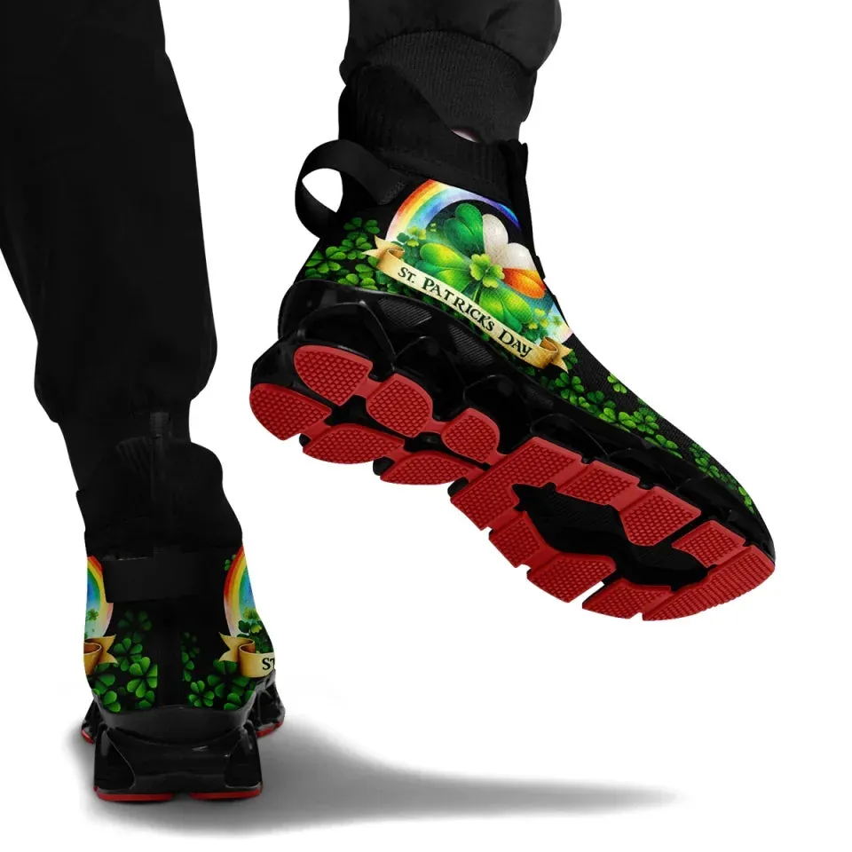 Personalized Four-Leaf Lucky Sneakers – Custom St. Paddy’s Day Gym Shoes, Breathable Unisex Shoes