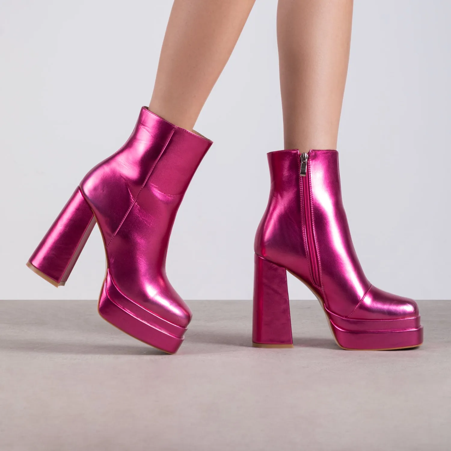RAID Jadine Ankle Boot in Hot Pink