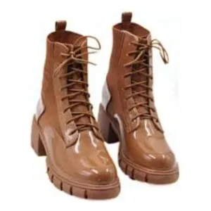 Ribbed Detailed Lace Up Combat Ankle Boots