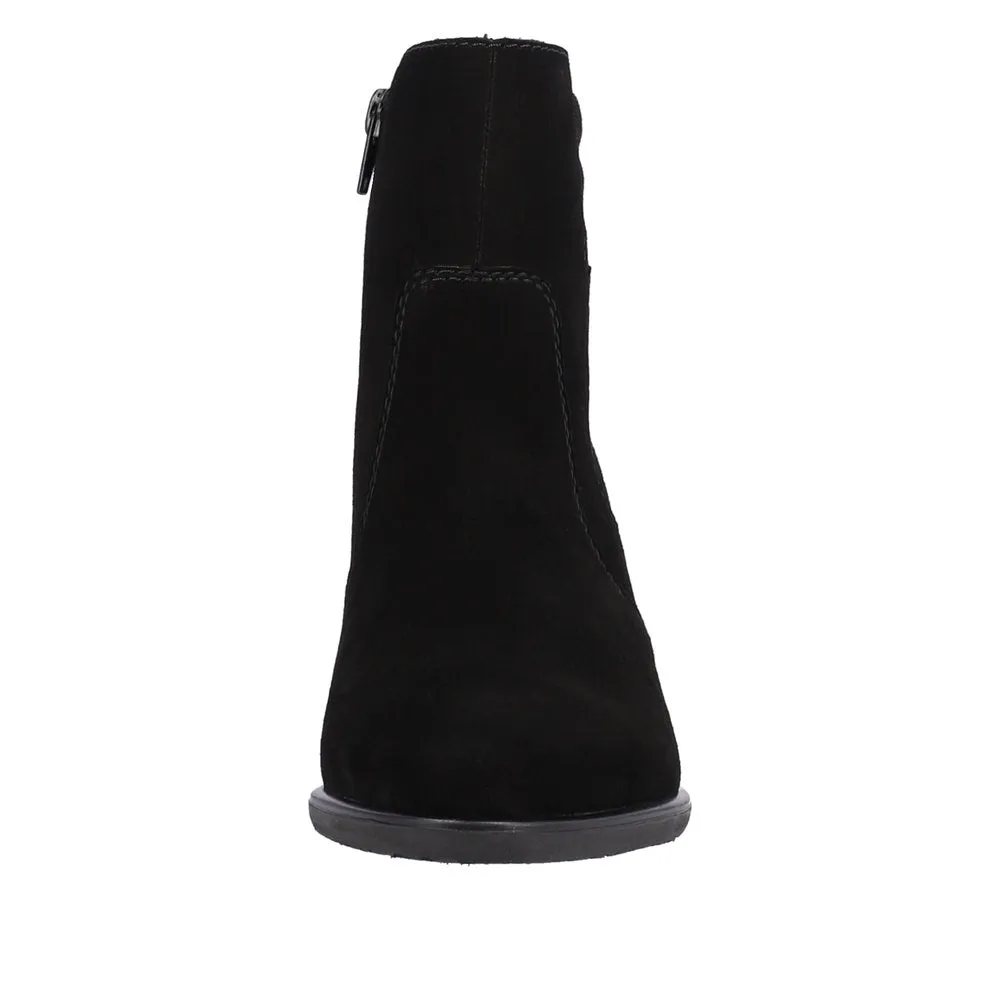 Rieker Y2058-00 Ladies Black Suede Side Zip Ankle Boots