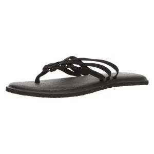 Sanuk Women's Flip Flops - Yoga Salty Sandals Black | 1016005-BLK