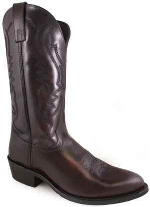 Smoky Mountain Mens Denver Black Cherry Leather Cowboy Boots