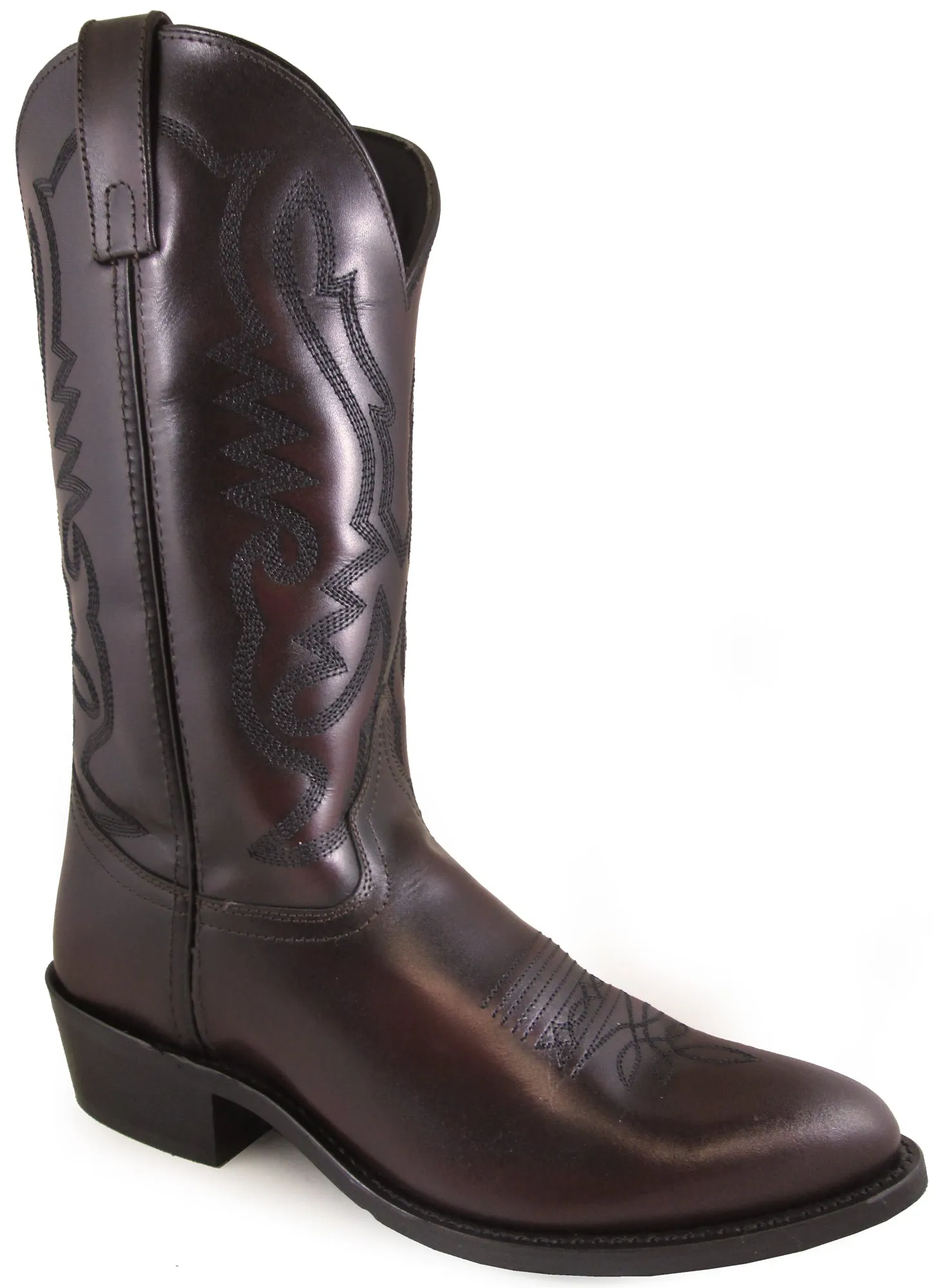 Smoky Mountain Mens Denver Black Cherry Leather Cowboy Boots