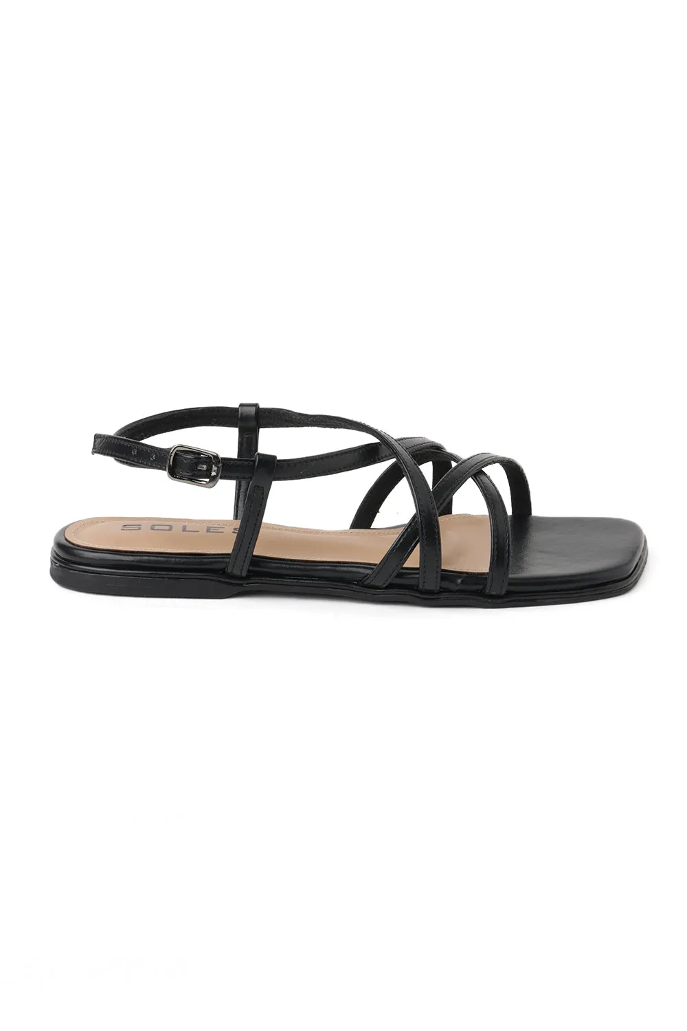 SOLES Ankle Strap Flat Sandals