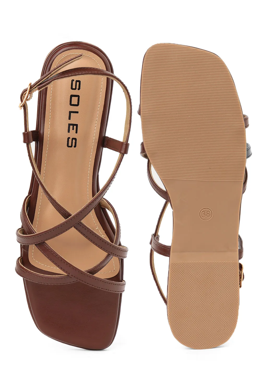 SOLES Ankle Strap Flat Sandals