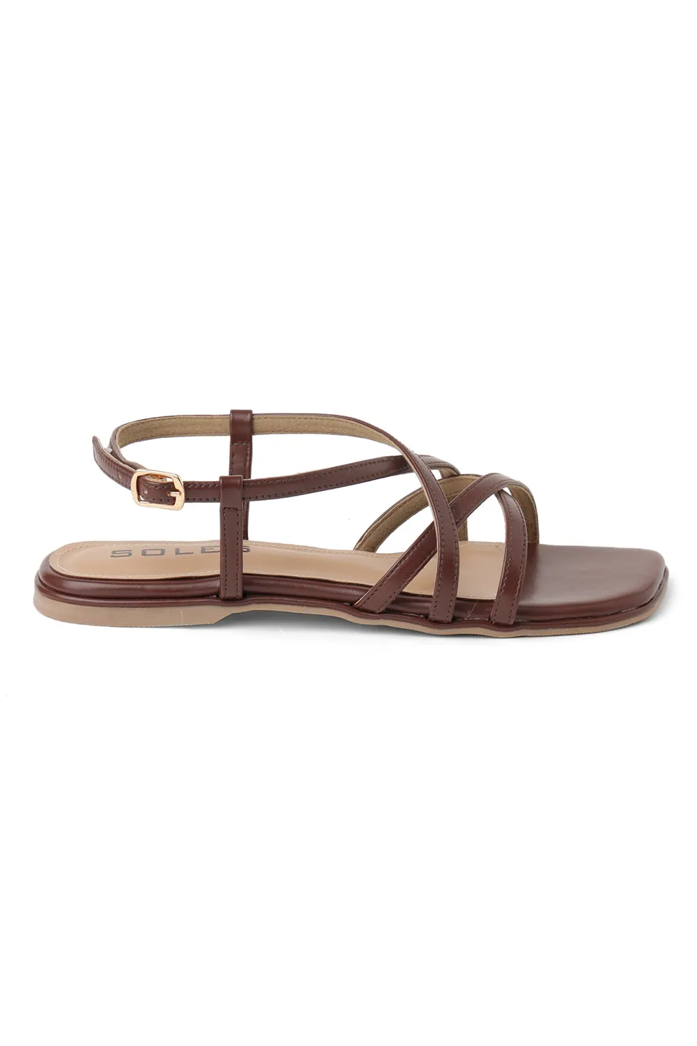 SOLES Ankle Strap Flat Sandals