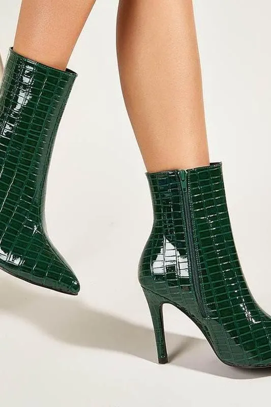 Toe Zippers Stiletto Heels Ankle Boots