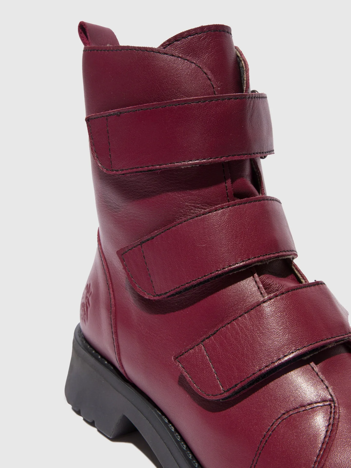 Velcro Ankle Boots RACH790FLY LEATHER WINE(BLACK)