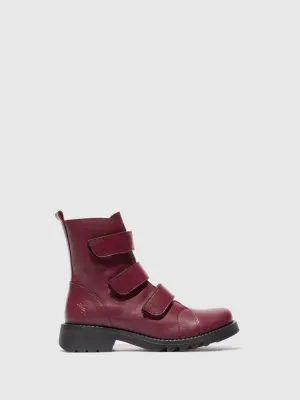 Velcro Ankle Boots RACH790FLY LEATHER WINE(BLACK)