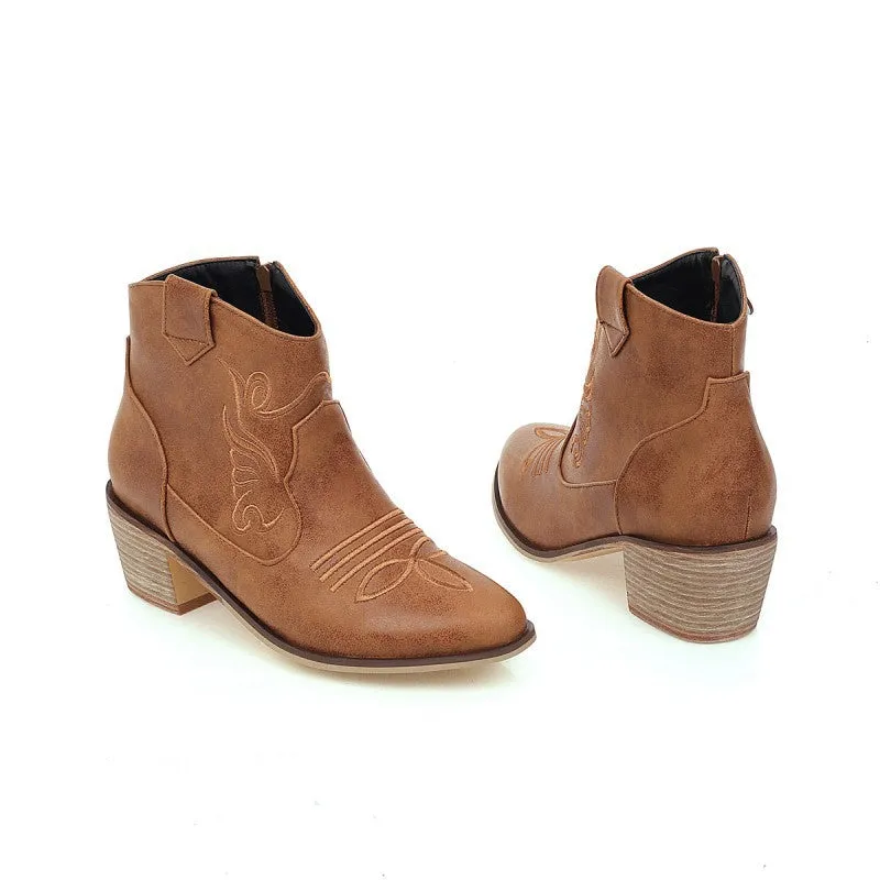 Women’s Leather Ankle Height Cowboy Boots