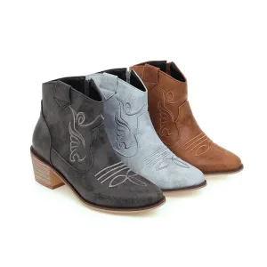 Women’s Leather Ankle Height Cowboy Boots