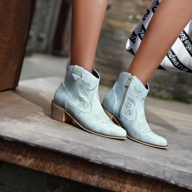 Women’s Leather Ankle Height Cowboy Boots
