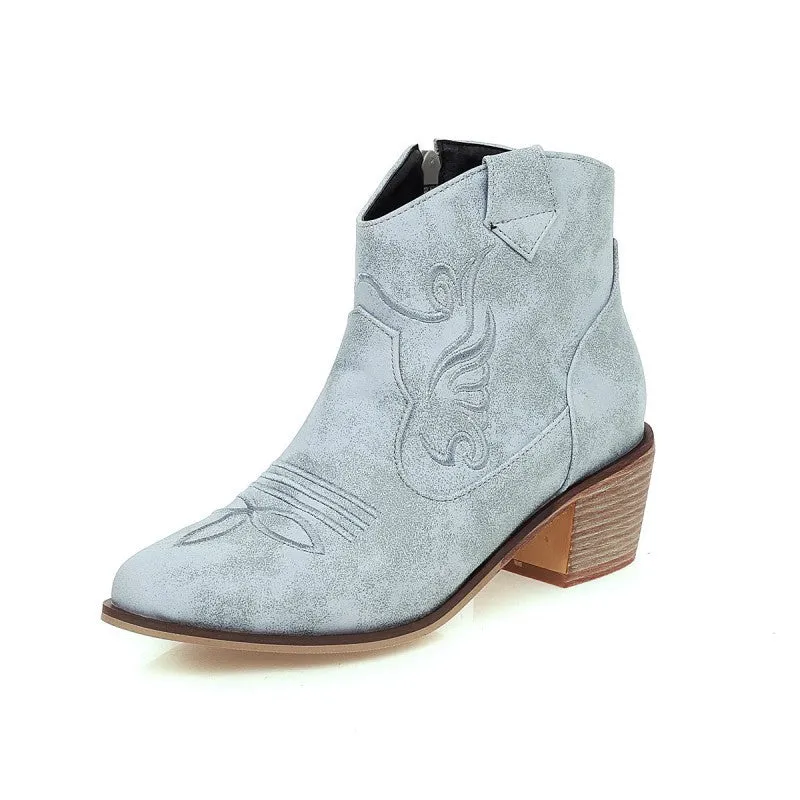 Women’s Leather Ankle Height Cowboy Boots
