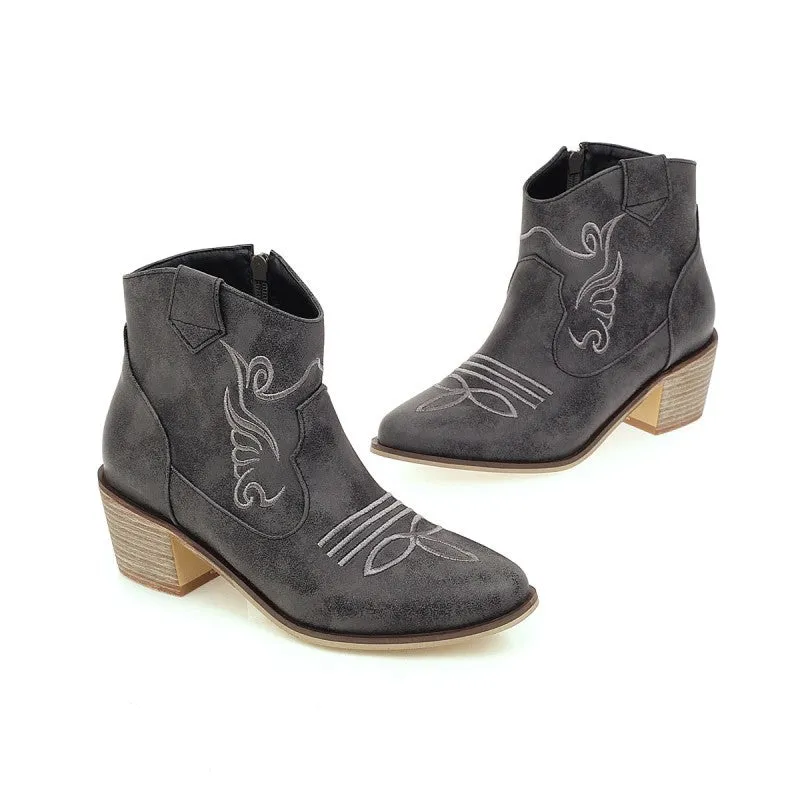 Women’s Leather Ankle Height Cowboy Boots