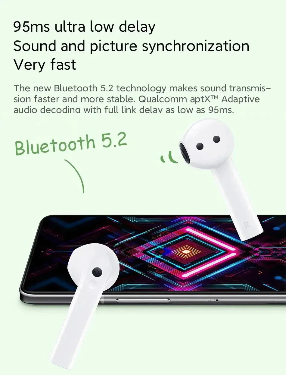 Xiaomi Buds 3 TWS Wireless Headphones Sports Waterproof Headset Noise Reduction Earbuds With Mic Stereo Sound Quality Earphones