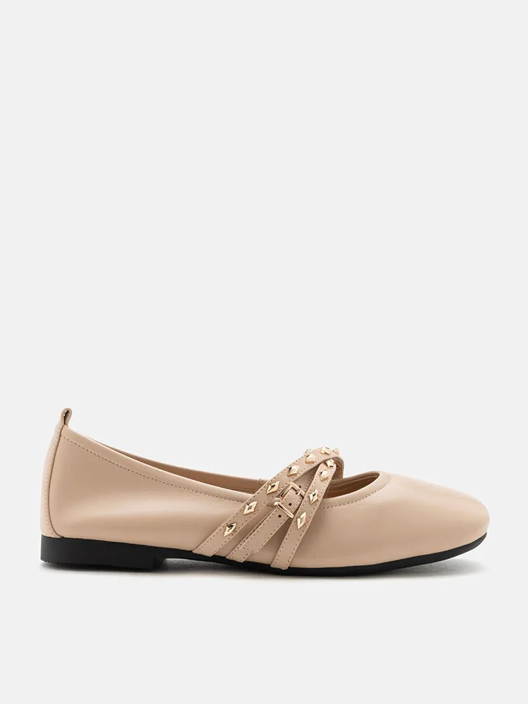 Zia Studded Buckle Flats
