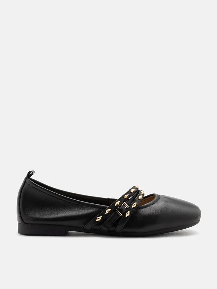 Zia Studded Buckle Flats